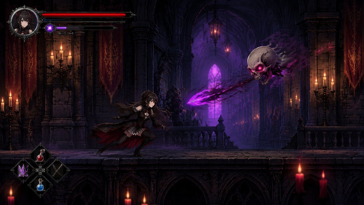 哥特少女勇闯恶魔城2 暗黑美术 画面 8