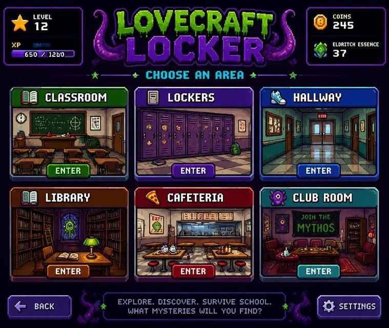 Lovecraft Locker 校园地图 玩法截图 7