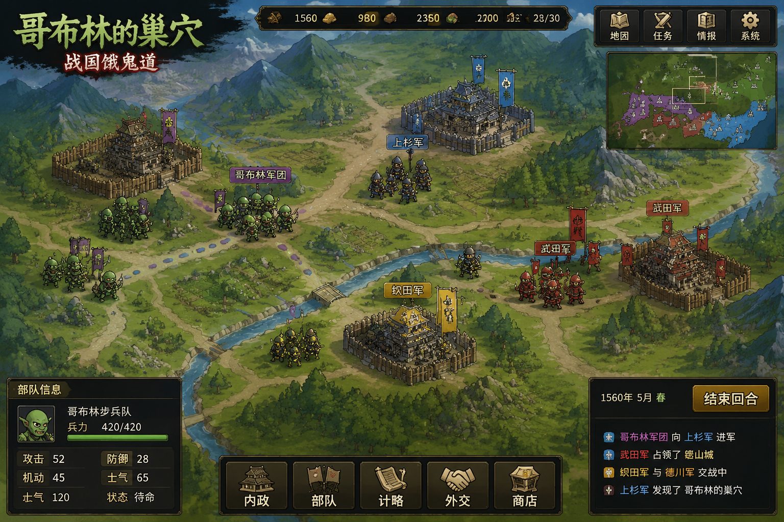 哥布林的巢穴 战国饿鬼道 角色路线 玩法截图 8